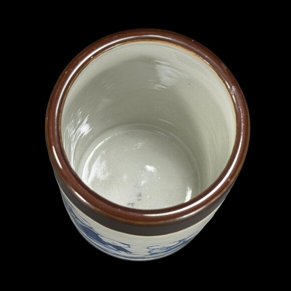 Ming Dynasty Xuande Marked Small Brush Pot Blue Brown White Porcelain 4 3/8 H - Picture 6 of 10